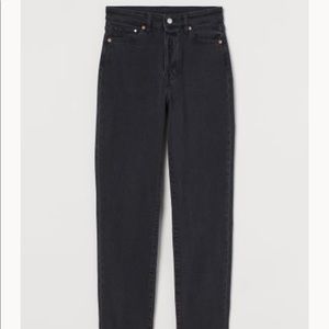 Black washed mom jeans